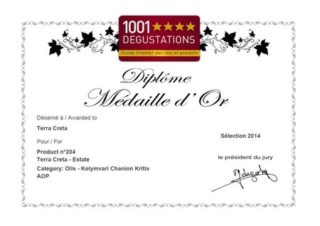 Diplome Medaille d'Or beim Produkt Guide 1001 Degustations in 2014\\n\\n02/05/2015 13:07