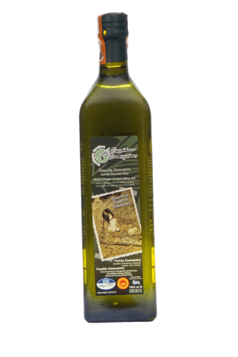 1-Liter Flasche Tsounato-Olivenöl Familie Daskalakis