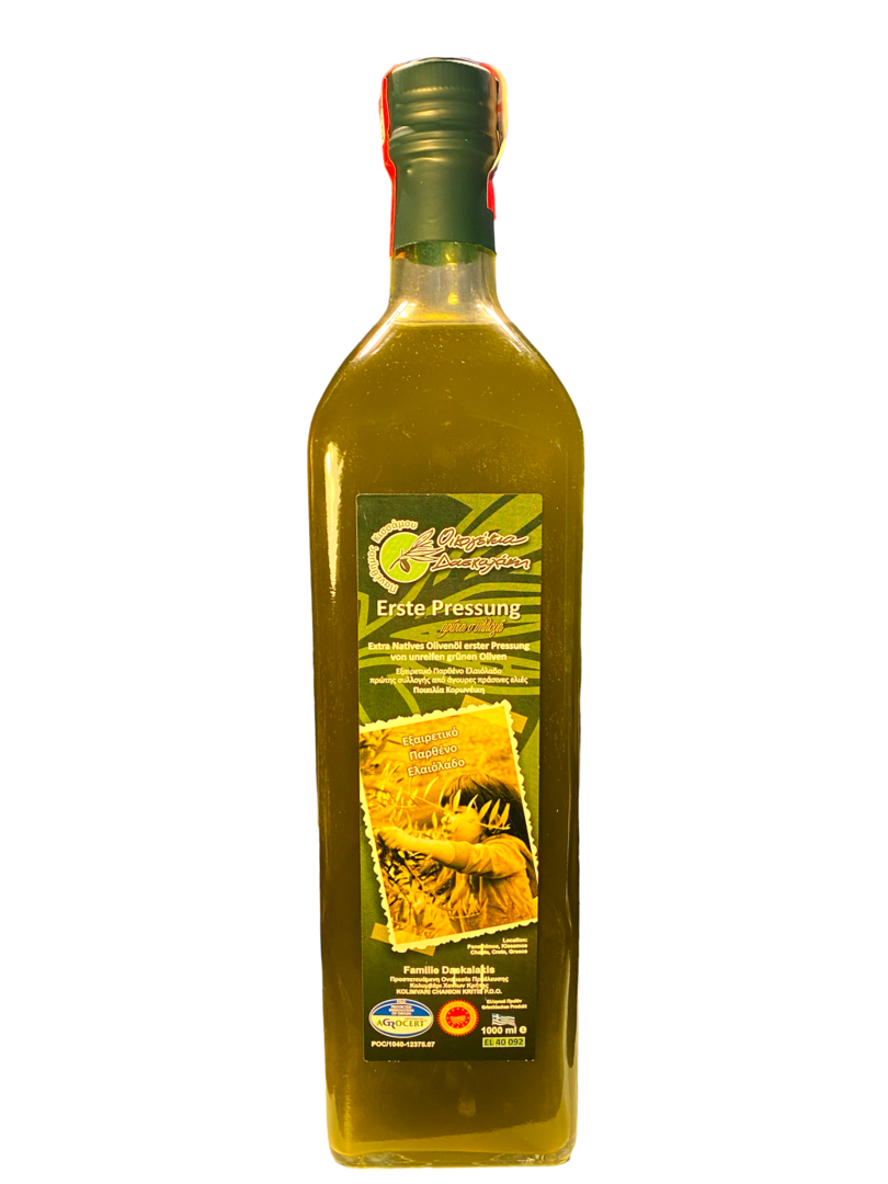 1 Liter Flasche Frühabfüllung Daskalakis Olivenöl naturtrüb