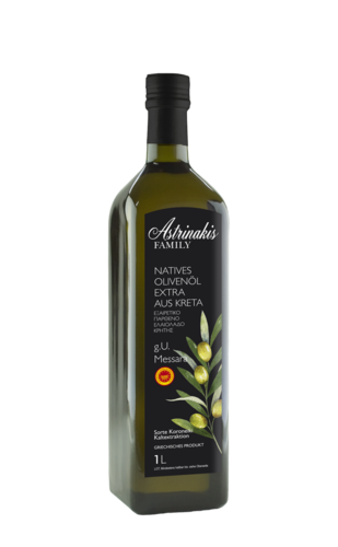 1-Liter Flasche Astrinakis Olivenöl Messara-Ebene Südkreta -ungefiltert-