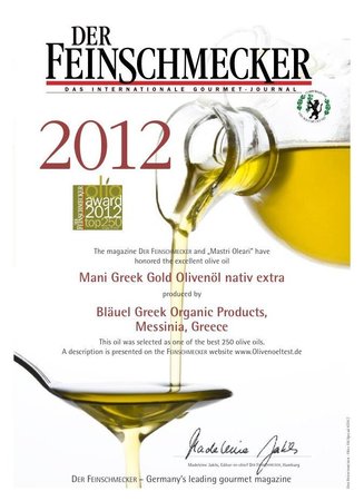 Auszeichung im großen Olivenöl-Test des Feinschmeckers 2012\\n\\n02.05.2015 11:47