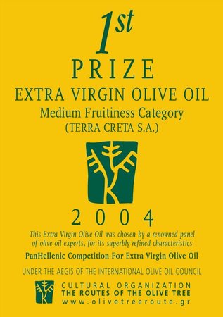 Erster Preis bei den ersten und zweiten PanHellenic Competitions in den Jahren 2004 und 2007, Kategorie mittelfruchtige Olivenöle.\\n\\n02.05.2015 13:32